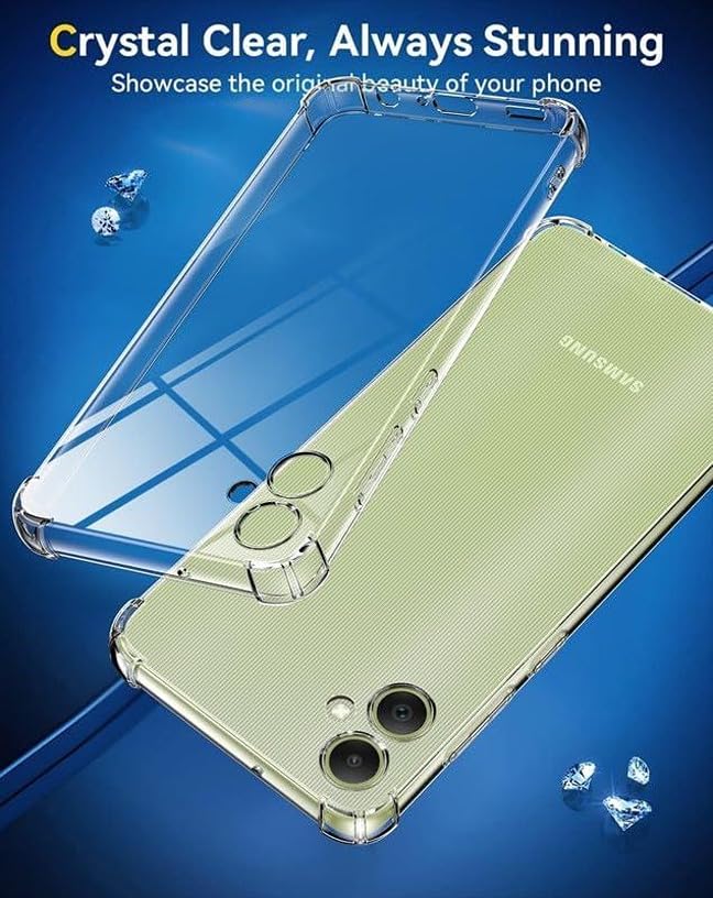 Image of BOXXO Flexible Back Cover for Samsung Galaxy M05 | Back Cover Transparent Clear Shockproof Case Four Corner Protection | Slim Protective Mobile Phone Cover for Samsung Galaxy M05