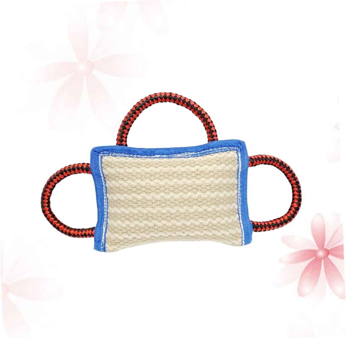 Milisten Jute Dog Bite Pillow for Training and Play Durable Chewing Toy Sturdy Handles for Pet Chewing Teeth Cleaning and Interactive Fun