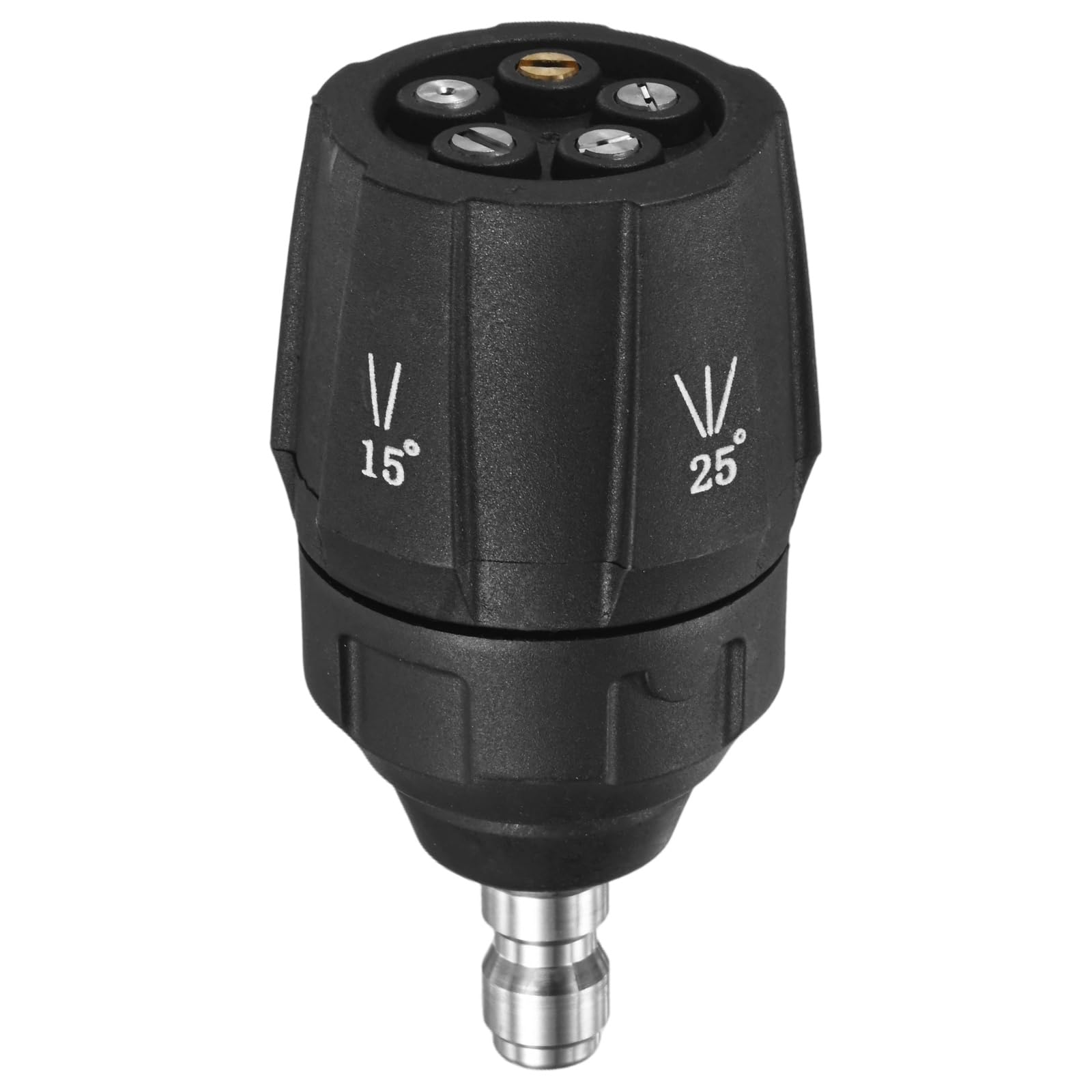 M METERXITY 1-Pack 5-in-1 Pressure Washer Nozzle Tips, Quick Change Over/Adjustable Multiple Degrees, Power Washer Tips 1/4" Quick Connector, 4500PSI, 2.5GPM for Brick/Car