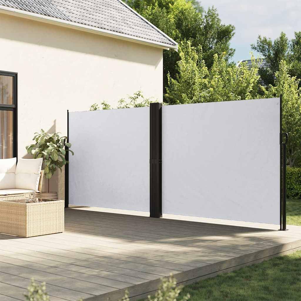 Store latéral extensible blanc pour aménager une terrasse intimiste