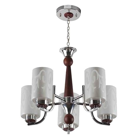 LeArc Designer Lighting Contemporary Glass Metal Wood Chandelier CH267
