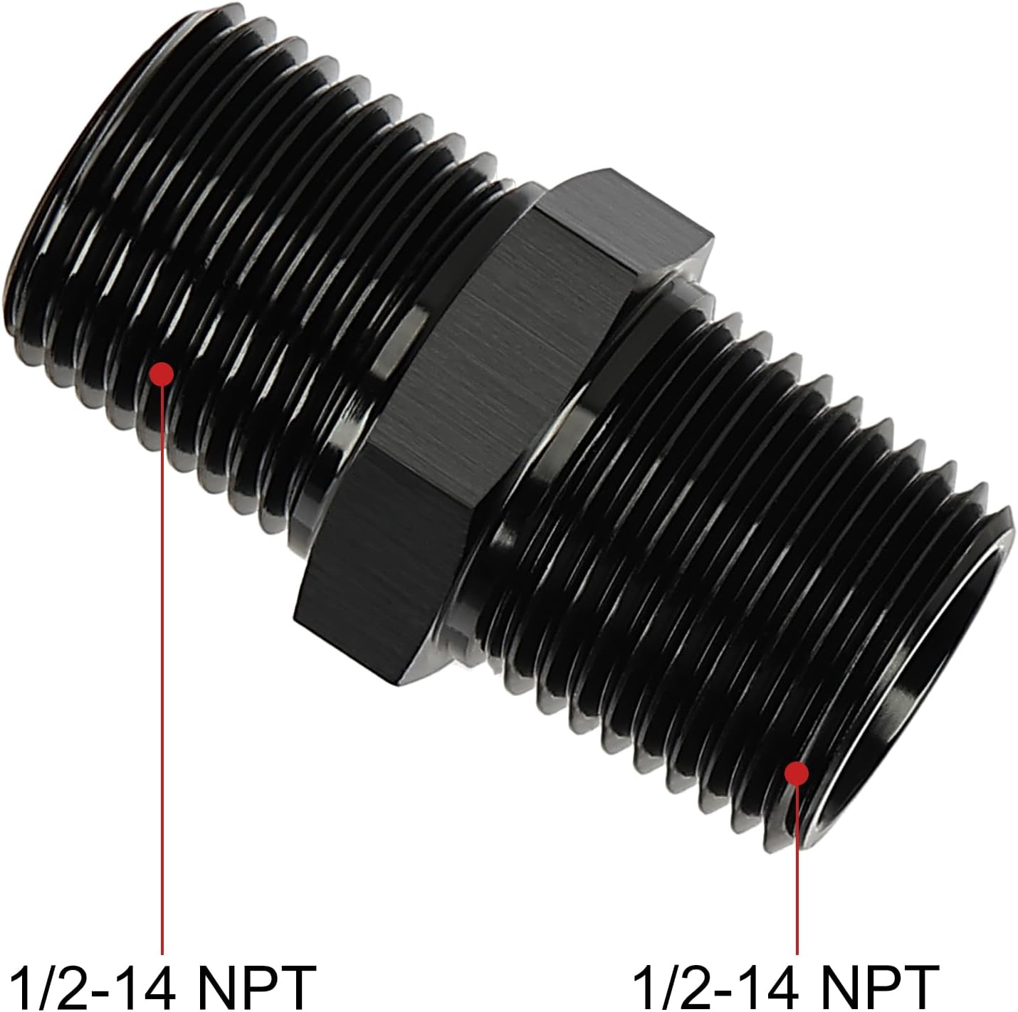EVIL ENERGY 1/2"NPT Male to 1/2"NPT Male Thread Coupling Equal Hose Fitting Adapter Black Aluminum