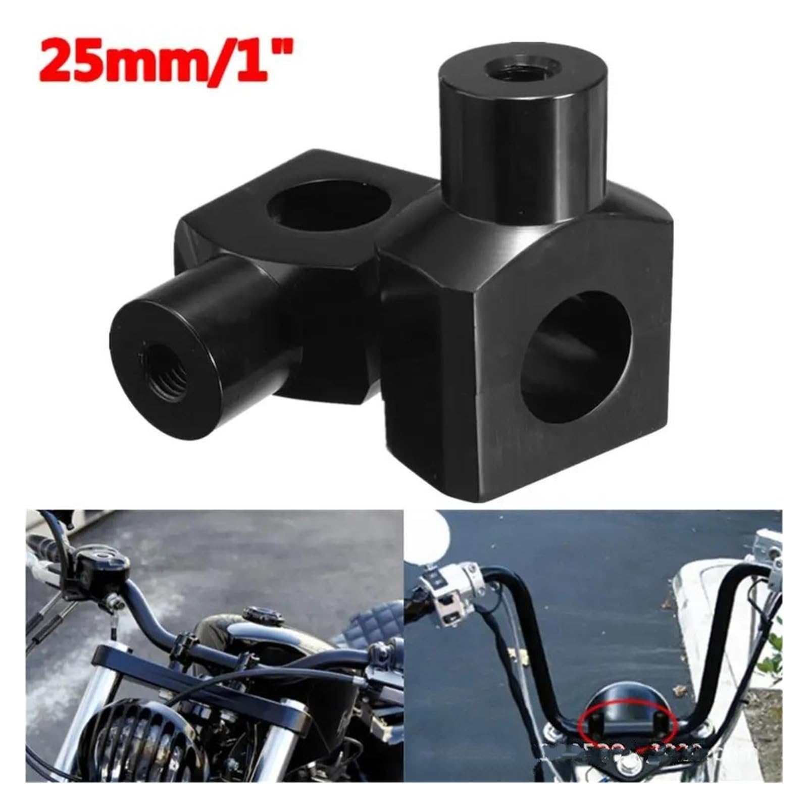 1 Par Abrazaderas Elevadoras Manillar Motocicleta Universales 25 Mm Bloque Elevación Columna Manillar Accesorios Modificados(25mm plating)