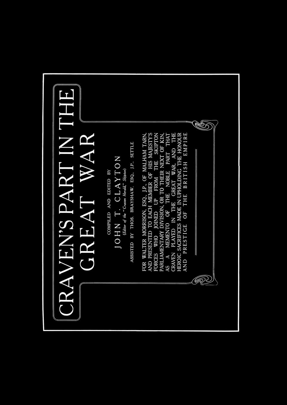 CRAVEN’S PART IN THE GREAT WAR: Craven?s Part In The Great War