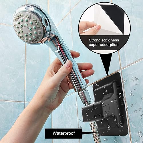 Miniatura 3 de 2 soportes para cabezal de ducha, soporte impermeable para cabezal de ducha, soporte de ducha sin perforación para fijar el cabezal de ducha,