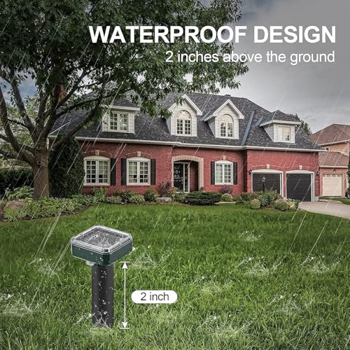 Repelente de toupeira movido a energia solar ao ar livre, repelente ultrassônico para gramado, repel