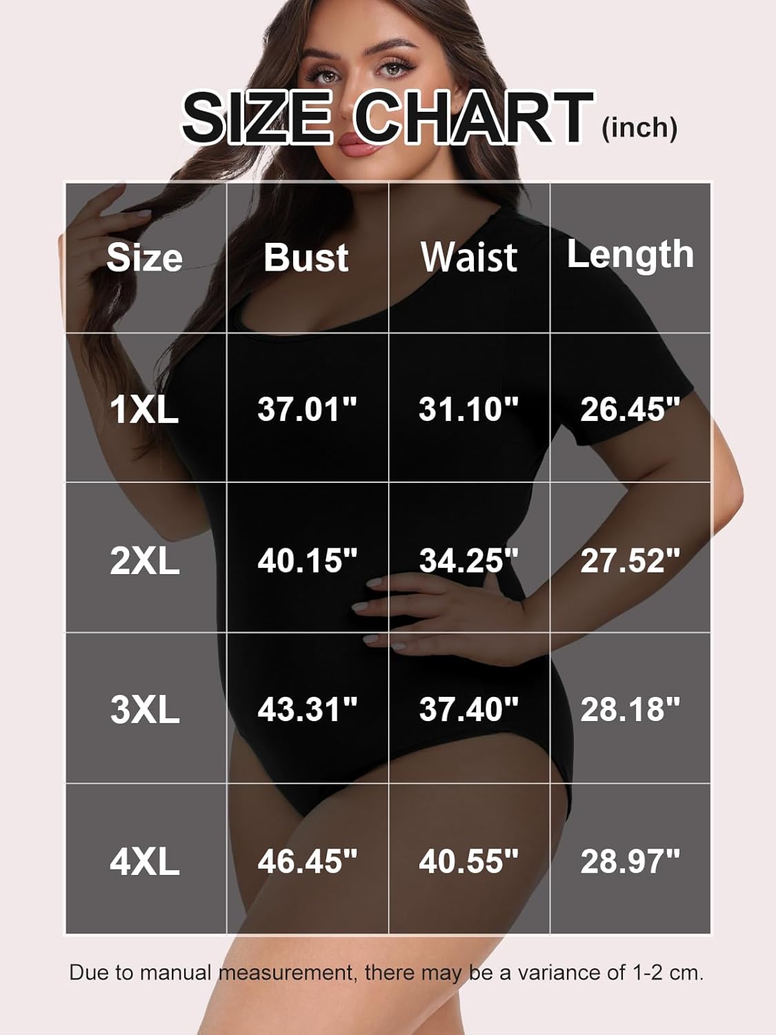 Lastshe Women Plus Size Bodysuit Short Sleeve Scoop Neck Casual Slim Fit Stretchy Bodysuits - Image 6