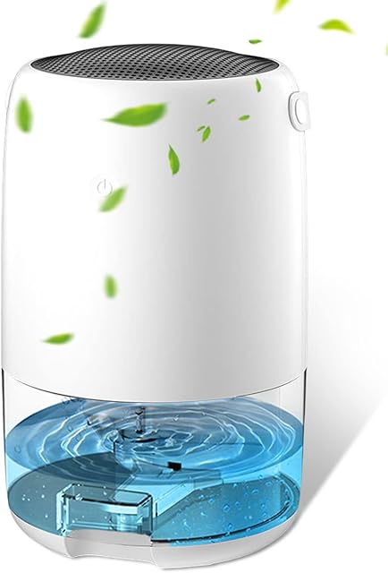 Trongle Dehumidifier 1100ml, 323 Sq.Ft Ultra Quiet Portable Dehumidifier for Drying Clothes, Dehumidifiers with 7 Coloured LED Light & Auto Off Function, for Home, Bedroom, Closet, Wardrobe, Bathroom