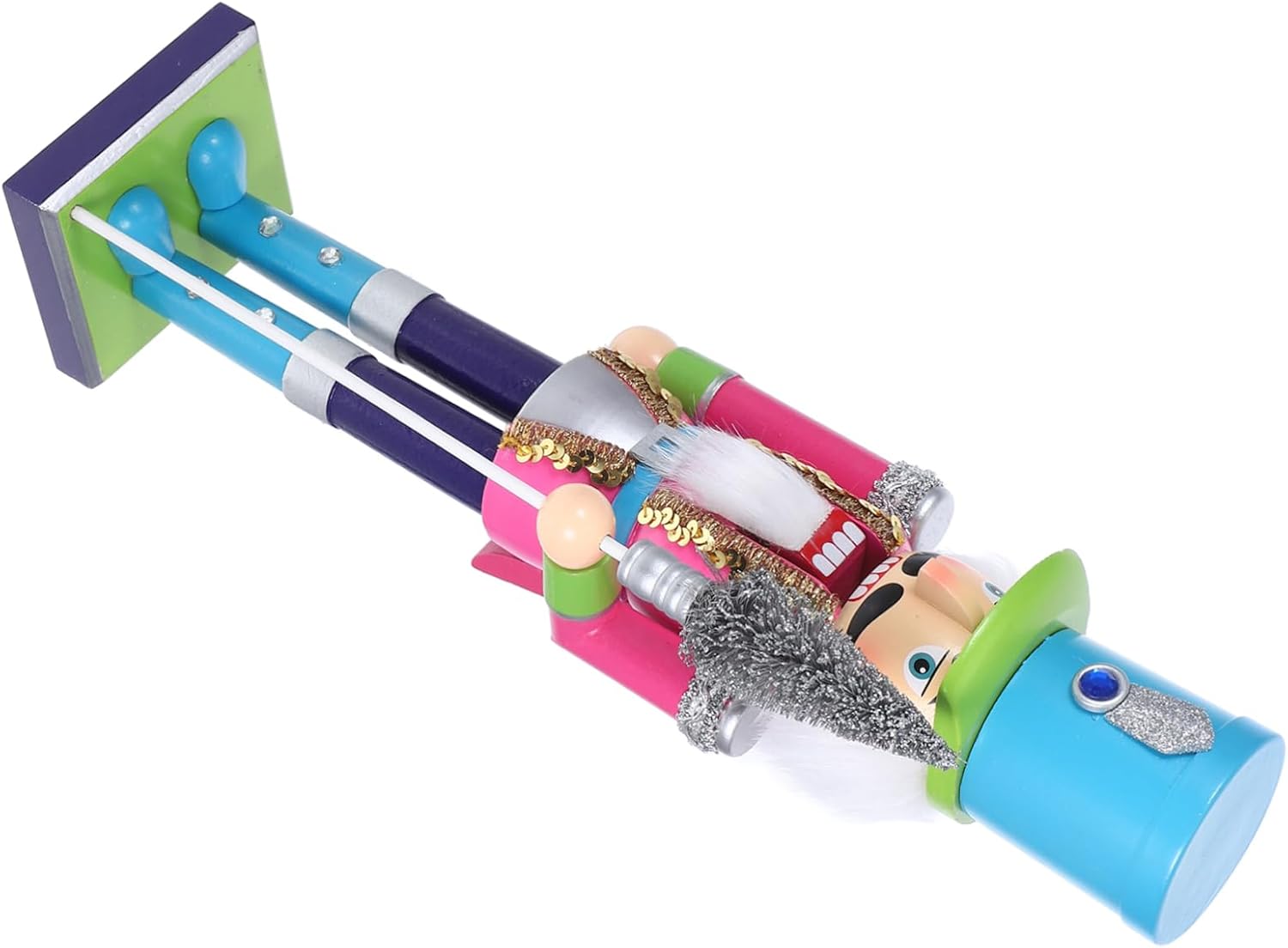 Christmas Wooden Nutcracker Soldier Ornament Colorful Handcrafted Wood Figurine for Xmas Decoration Shelf and Tabletop Display Charming Holiday Festive Decor for Photo Props