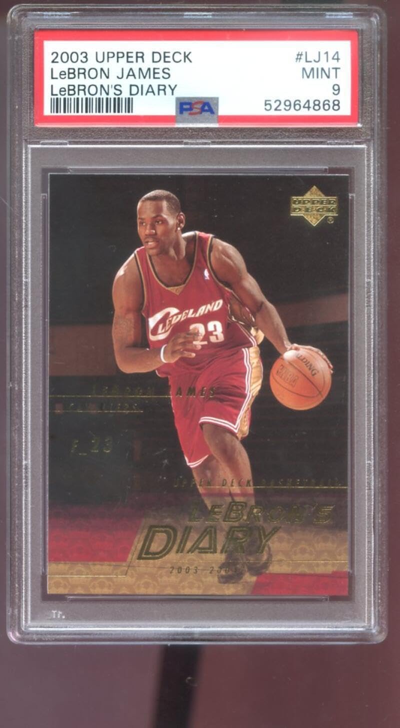 2003-04 Upper Deck #LJ14 Lebron James Diary ROOKIE RC PSA 9 Graded Card Lebron's - Basketball Slabbed Rookie Cards