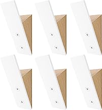 Homeforia Beech Wood Coat Hooks, High End Beech Wood & White Metal Wall Mounted Clothing Hooks, Mid-Century Modern Coat Hooks, Heavy Duty Wooden Hooks for Hanging Coats, Hats, Towels & More, Set of 6