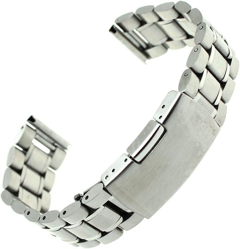 RECHERE Stainless Steel Bracelet Watch Band Strap Straight End Solid Links