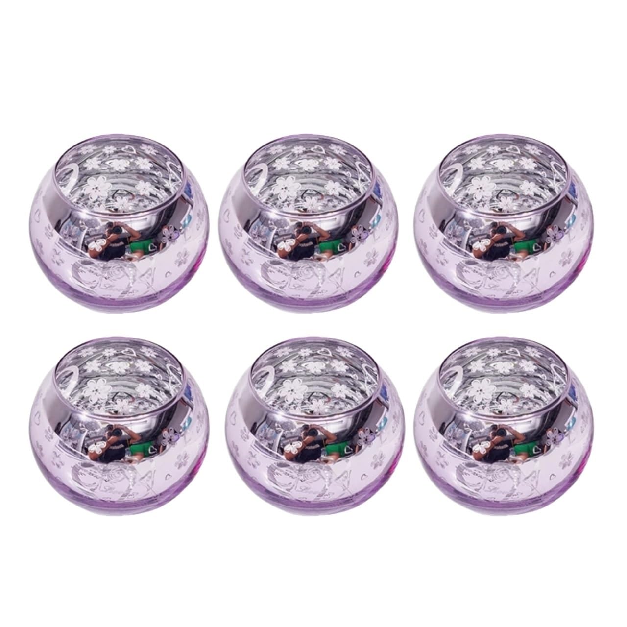6pcs Glass Candlestick Cup Romantic Mercury Star Plating Tealight Candle Holder For Wedding Birthday Party Dinner Decoration(6Pcs Color8)