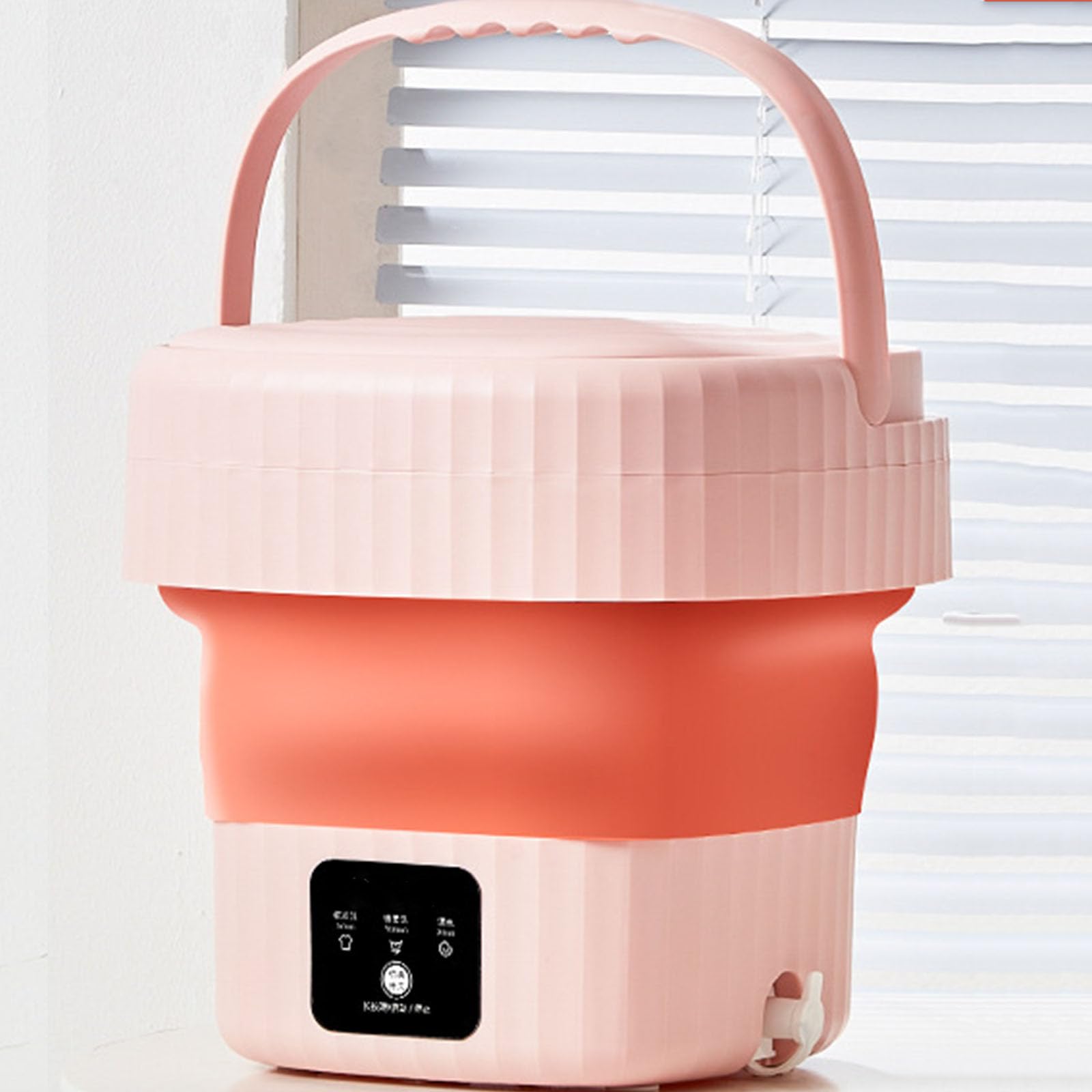 Lavatrice Pieghevole, Completamente Automatica, Lavaggio di Biancheria Intima e Calzini, Mini Lavatrice Portatile per Piccole Famiglie (Pink)