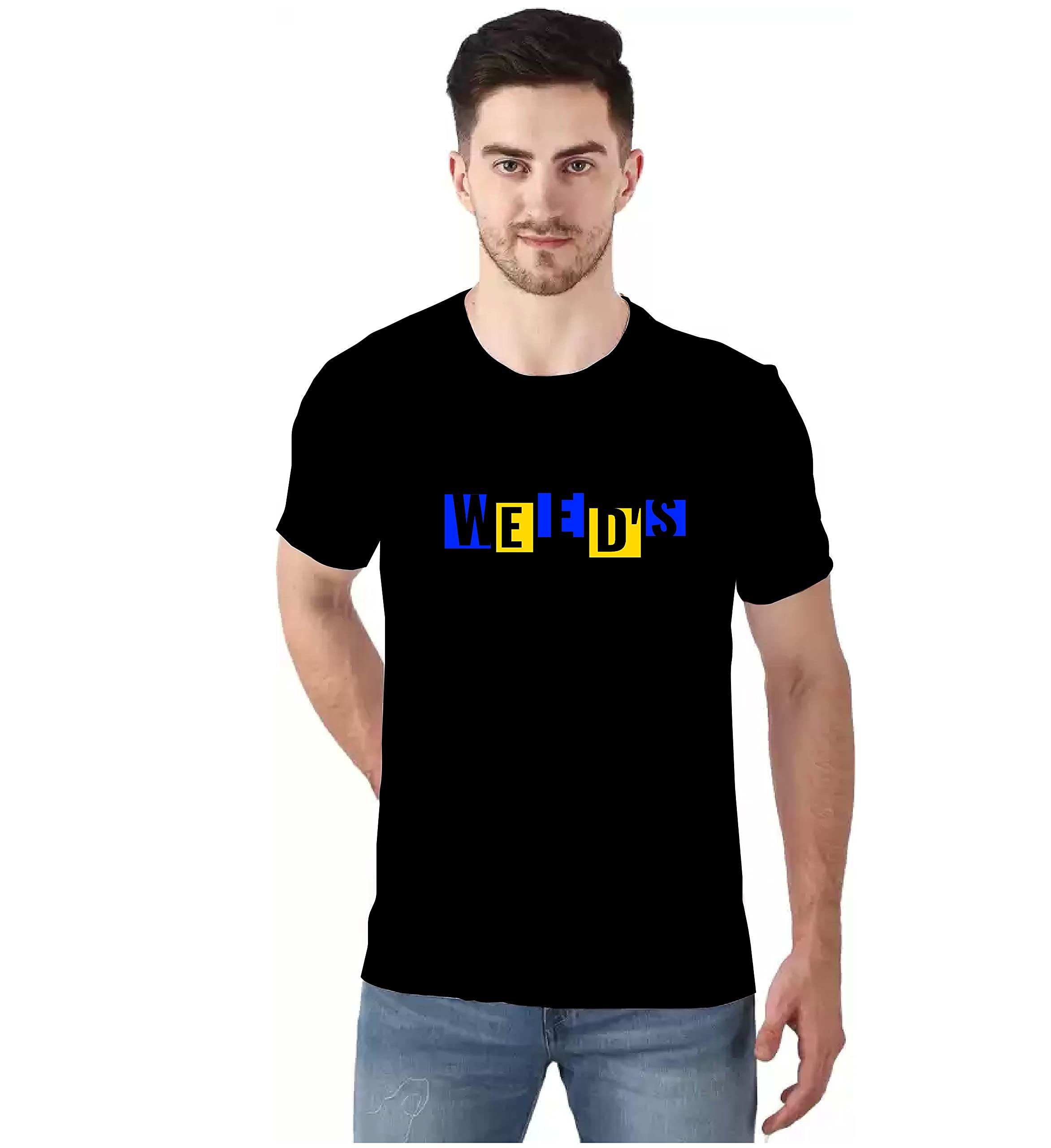 Men's Weeds Printed Regular Fit Cotton Half Sleeve T-Shirt