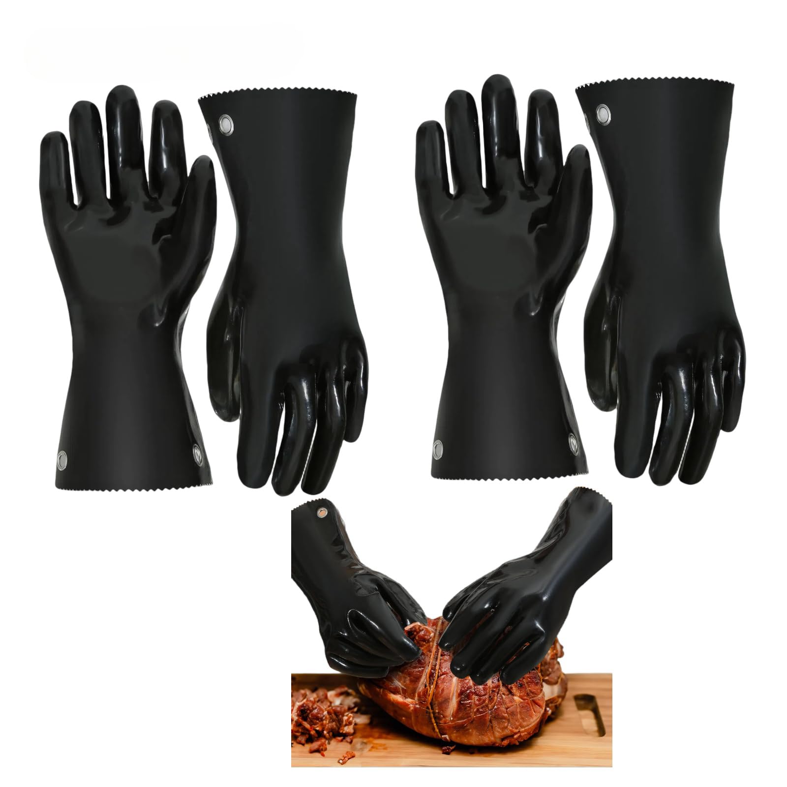 Guantes aislados para barbacoa, resistentes al calor, flexibles, no rígidos, fáciles de agarrar, sin olor, grado alimenticio, para parrilla, ahumador, cocina, hoyo, barbacoa, guantes impermeables para