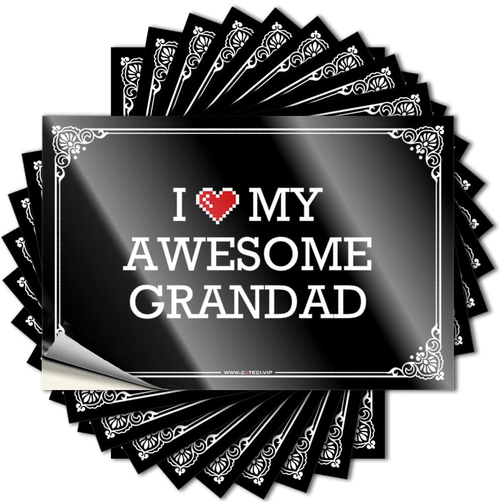 Hot, Tattoos Funny Wall Quote Stickers, Funky No Residue Decals for Luggage | Indoor Party Favor Custom I Love My Awesome Grandad(6X9CM)