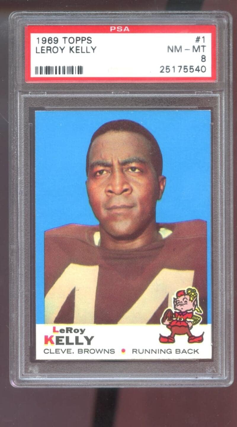 1969 Topps #1 Leroy Kelly PSA 8 Graded Football Card NFL Cleveland Browns