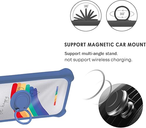 Miniatura 4 de Case Compatible with Celular Kalley Element 5+Plus Phone Case Cover [with Tempered Glass Screen Protector][Hard PC + Soft Silicone][Ring Support]