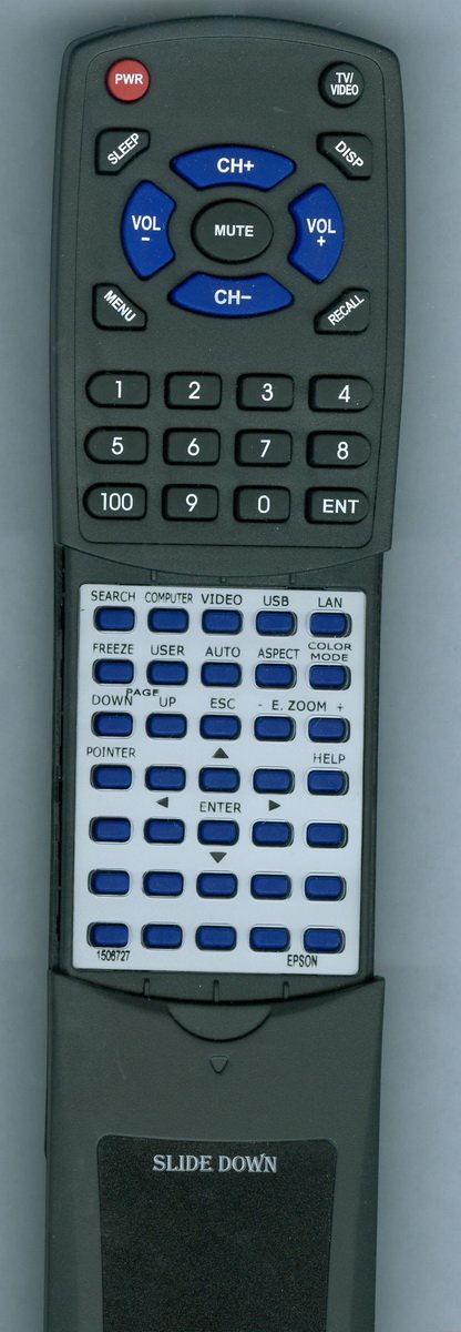 Replacement Remote Control for EPSON 1506727, POWERLITE 84, POWERLITE 825, 150672700