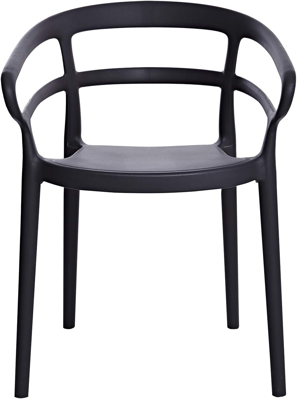  Basics Dark Grey, Curved Back Dining Chair-Set of 2, Premium Plastic - Chairs