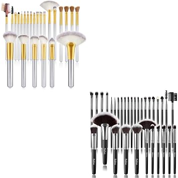 Save 25% on Makeup Brushes 24Pcs Champagne Makeup Brushes Set +32Pcs Black Makeup Kit