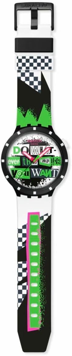 Swatch Big Bold Bioceramic Unisex Watch Casual Plastic Black Automatic Waterproof Lash Out