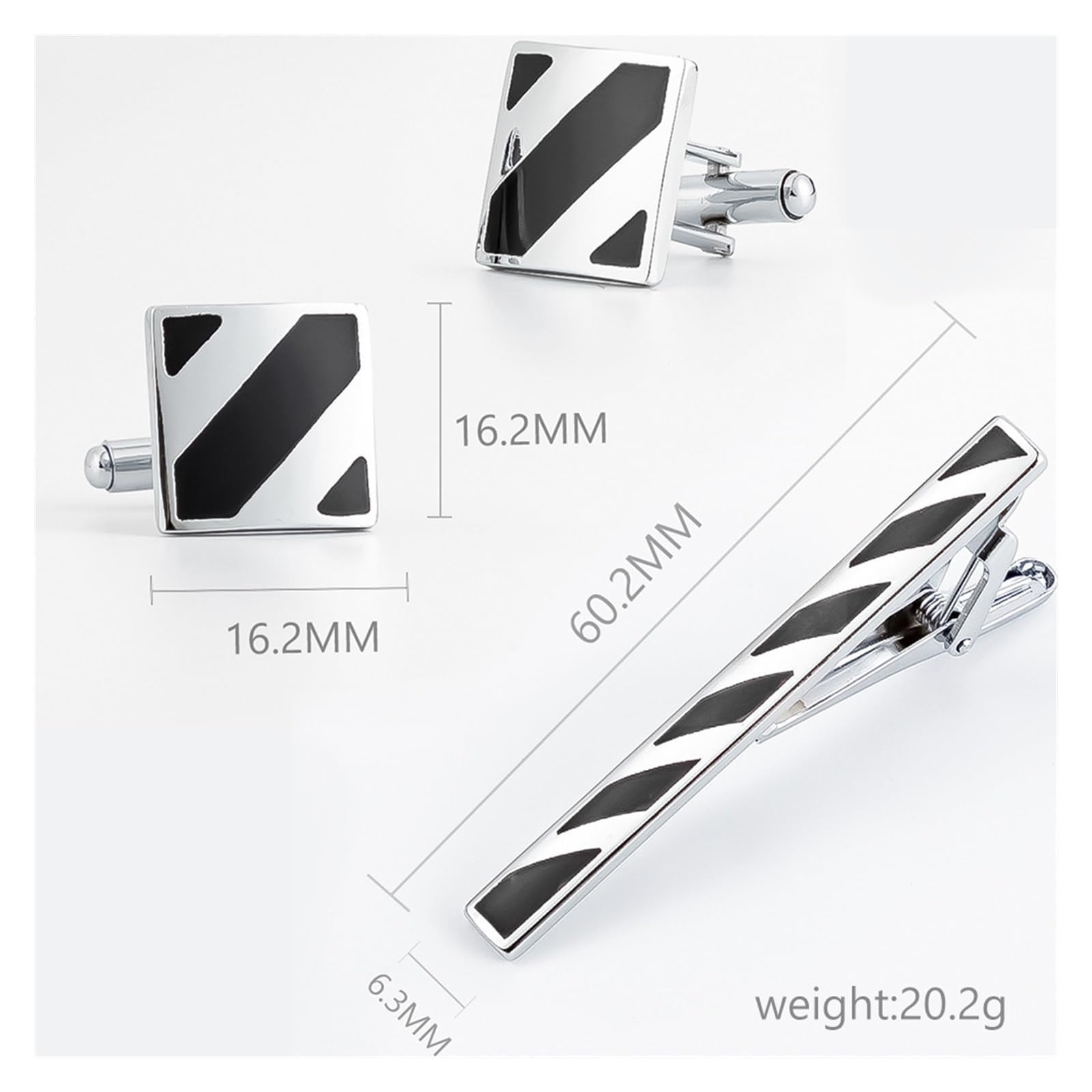 Krawatte Clip Business Emaille Krawattenclip Manschettenknöpfe Set Herren -Shirt -Krawatten -Clip -Accessoires (E_AS Gezeigt)