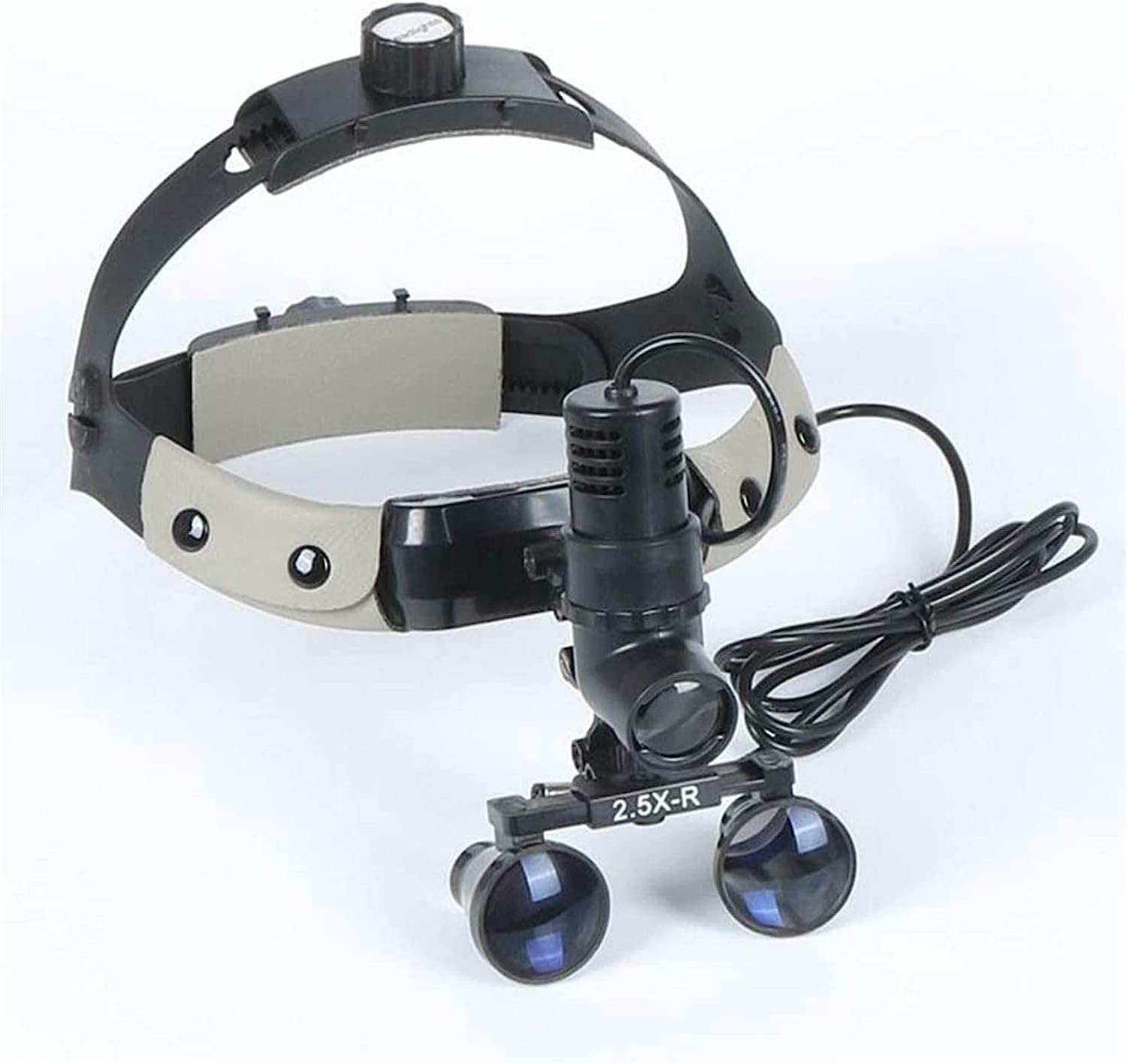 Kopfbandlupe, Digitale Handlupe, Fernglaslupe 2,5X/3,5X Vergrößerung, 3-W-Led-Scheinwerfer, Leder-Kopfbandlupe Mit Beleuchtung