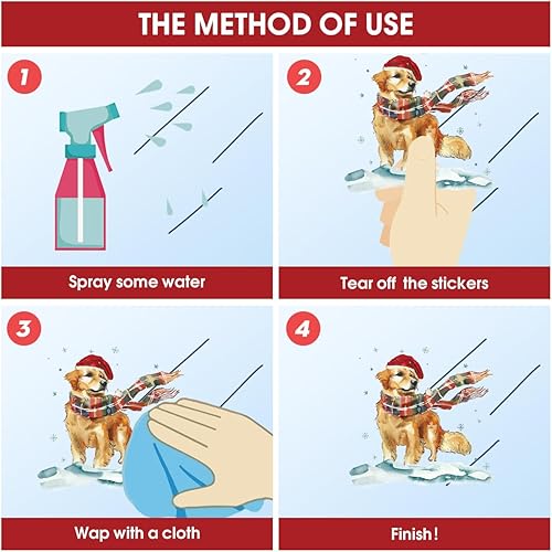 Horaldaily 128 calcomanías de Navidad para ventana, bola de Navidad para el hogar, suministros de fiesta, tienda, ventana, decoración de cristal