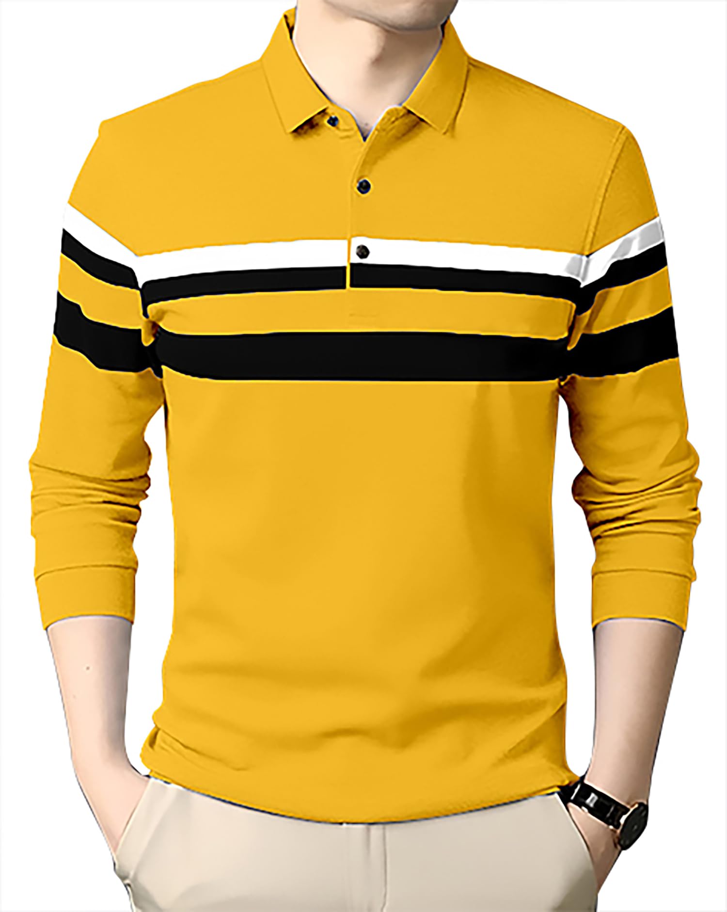 ausk Men's Polo Regular Fit T-Shirt || Tshirt for Men Polo||Full Sleeves Regular Fit T Shirt for Mens-picture-23