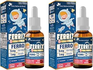 Kit Com 2 FERRIX Suplemento de Ferro em Gotas Kids 30ml Flora Nativa do Brasil