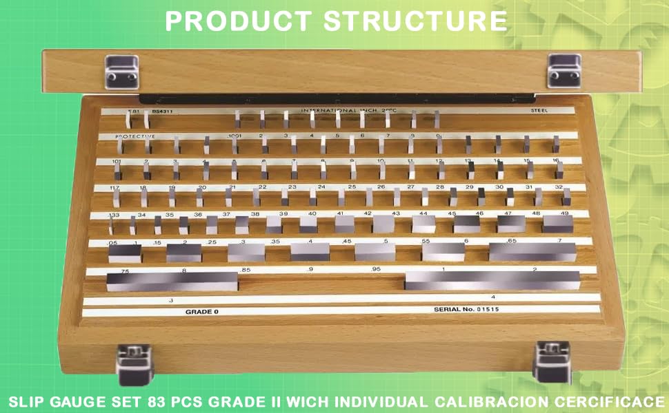 YUZUKI Slip Gauge Set – 83 Pieces (Grade II) with Individual Calibration Certificate – Precision Steel Gage Blocks for Dimensional Calibration & Measurement 3