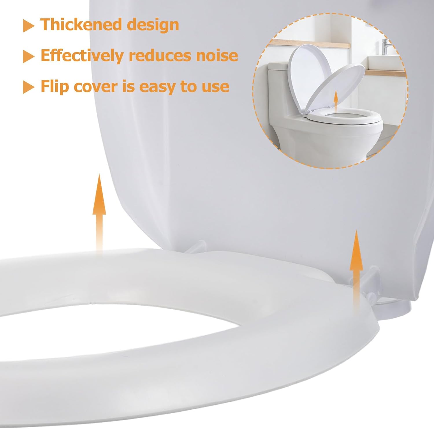 Soft Touch Toilet Seat Cushion Cover for Seniors Foam Padded Bathroom Replacement Lid Comfortable and Easy Install Home Restroom Essential 44x35cm