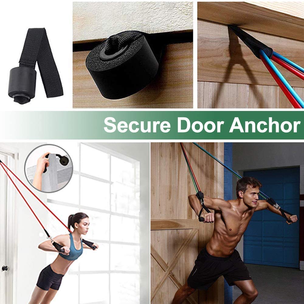 Set Fasce Di Resistenza Con 5 Elastici - Da 10 A 50 Lbs - Per Fitness, Yoga E Riabilitazione - Foto 9