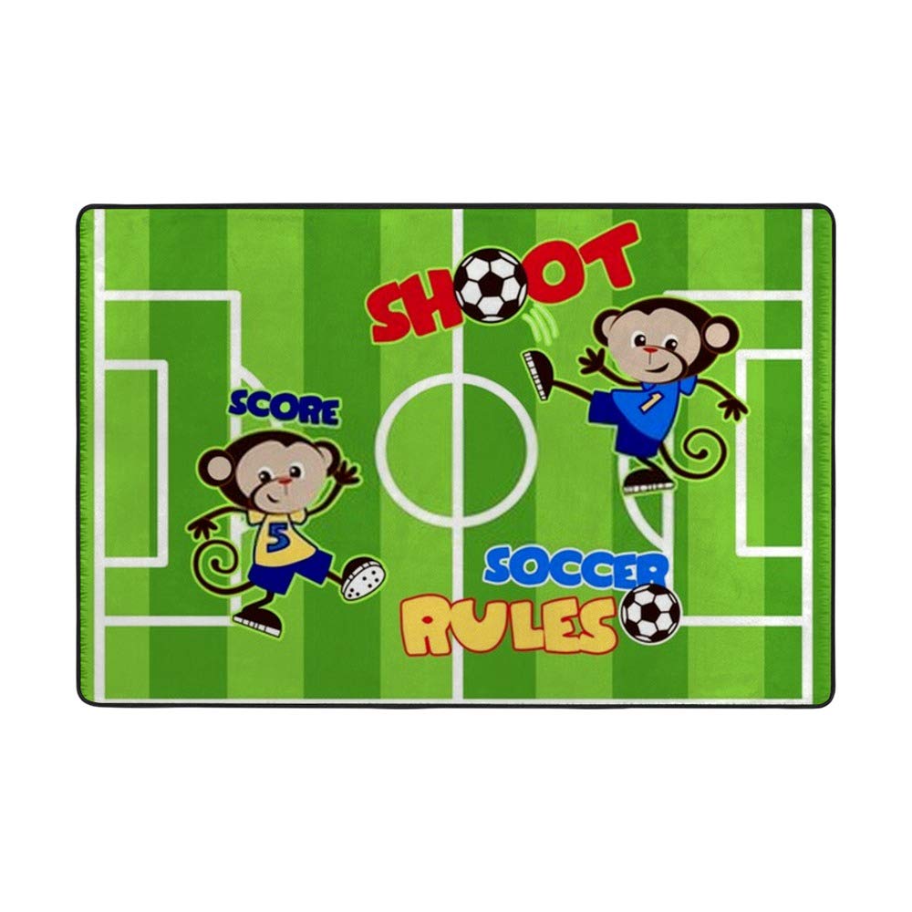 Tapis de football vert Ruchen antidérapant et doux en velours corail 152cm