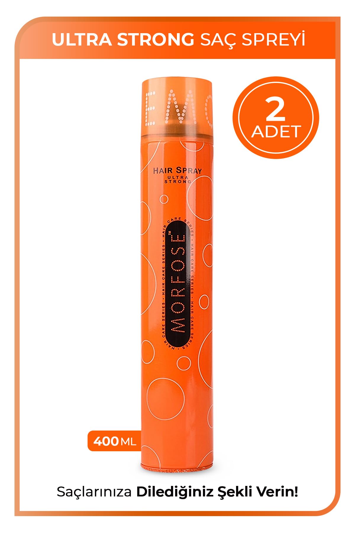Morfose Ultra Strong Saç Spreyi, 400 ml, 2 Adet, Güçlü Tutuş