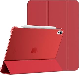 JETech Case for iPad Air 5/4 (2022/2020 Model, 10.9-Inch), Slim Stand Hard Back Shell Cover with Auto Wake/Sleep (Red)