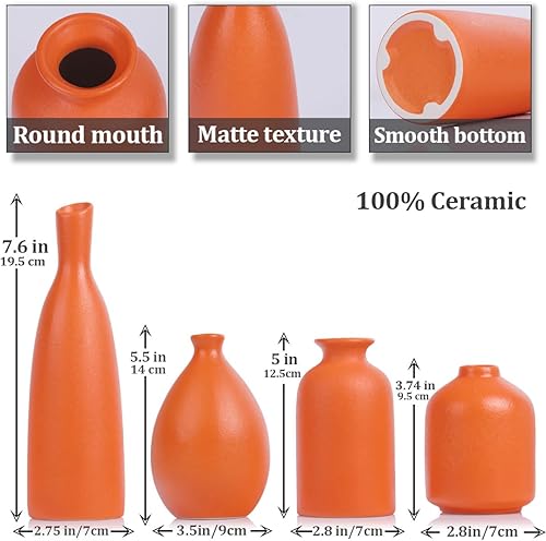 Miniatura 9 de Juego de 4 jarrones de cerámica negra brillante, decoración de granja, decoración de chimenea, decoración de manto y estante, decoración del hogar