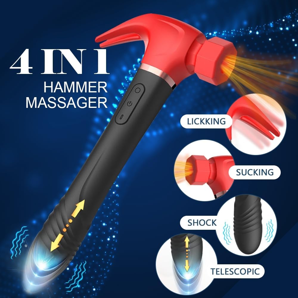 Female Masturbation Vibrating Sucking Tapping Telescopic Hammer Vibrator Rapid Orgasm G-spot Clit Massager Sex Toys for Women