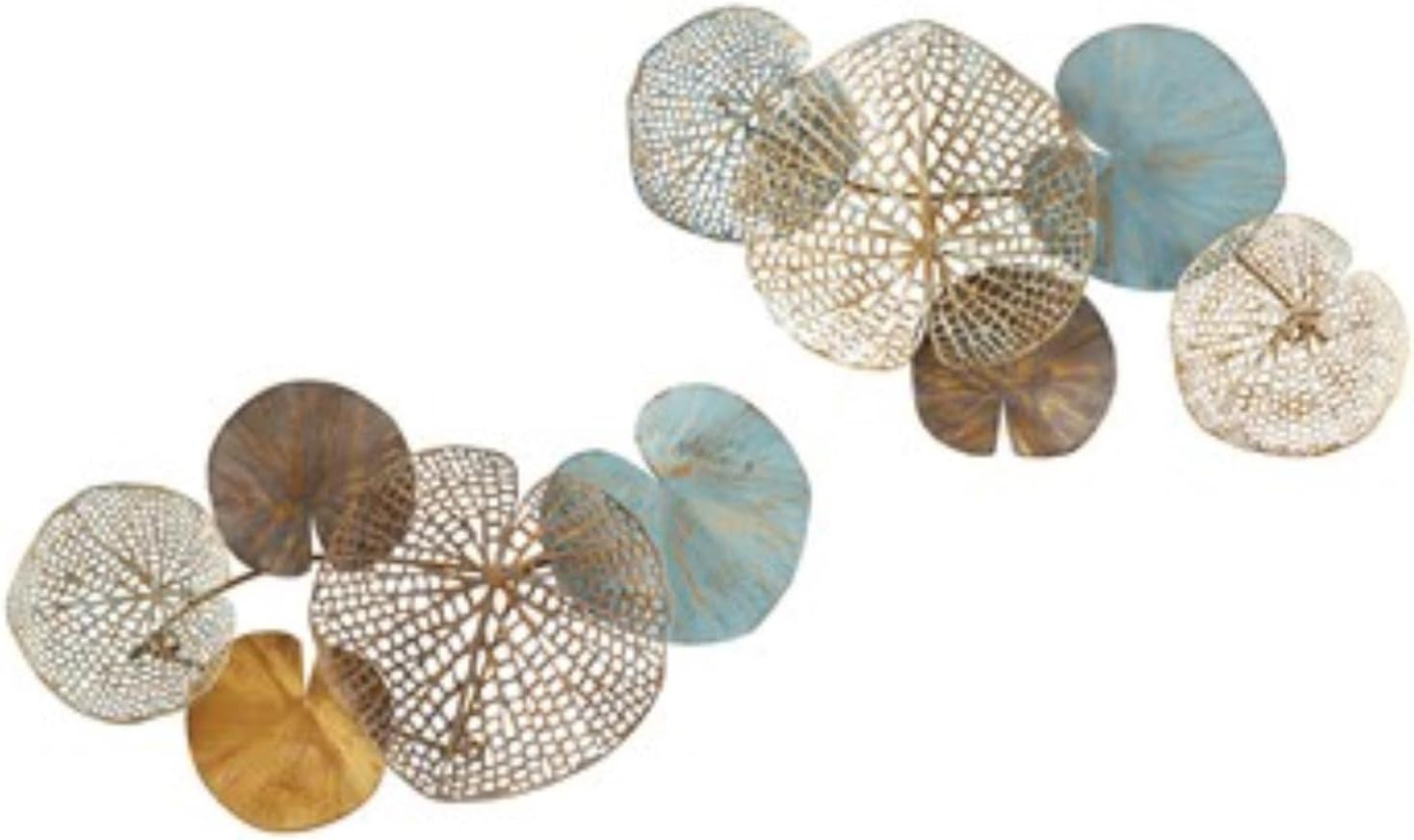 Madison Park Madsion Wall Art Living Room Décor - Lenzie Metal Abstract Coastal Decoration, Home Accent Modern Kitchen Dining Decoration, Ready to Hang for Bedroom, 15.7" W x 26.9" L, Multi 2 Piece