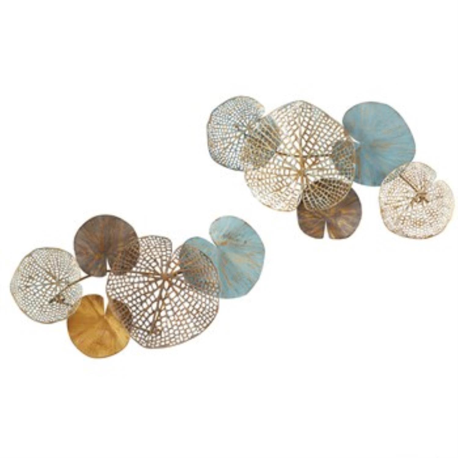 Madison Park Wall Art Living Room Décor - Lenzie Metal Abstract Coastal Decoration, Home Accent Modern Kitchen Dining Decoration, Ready to Hang for Bedroom, 15.7"W x 26.9"L, Multi 2 Piece