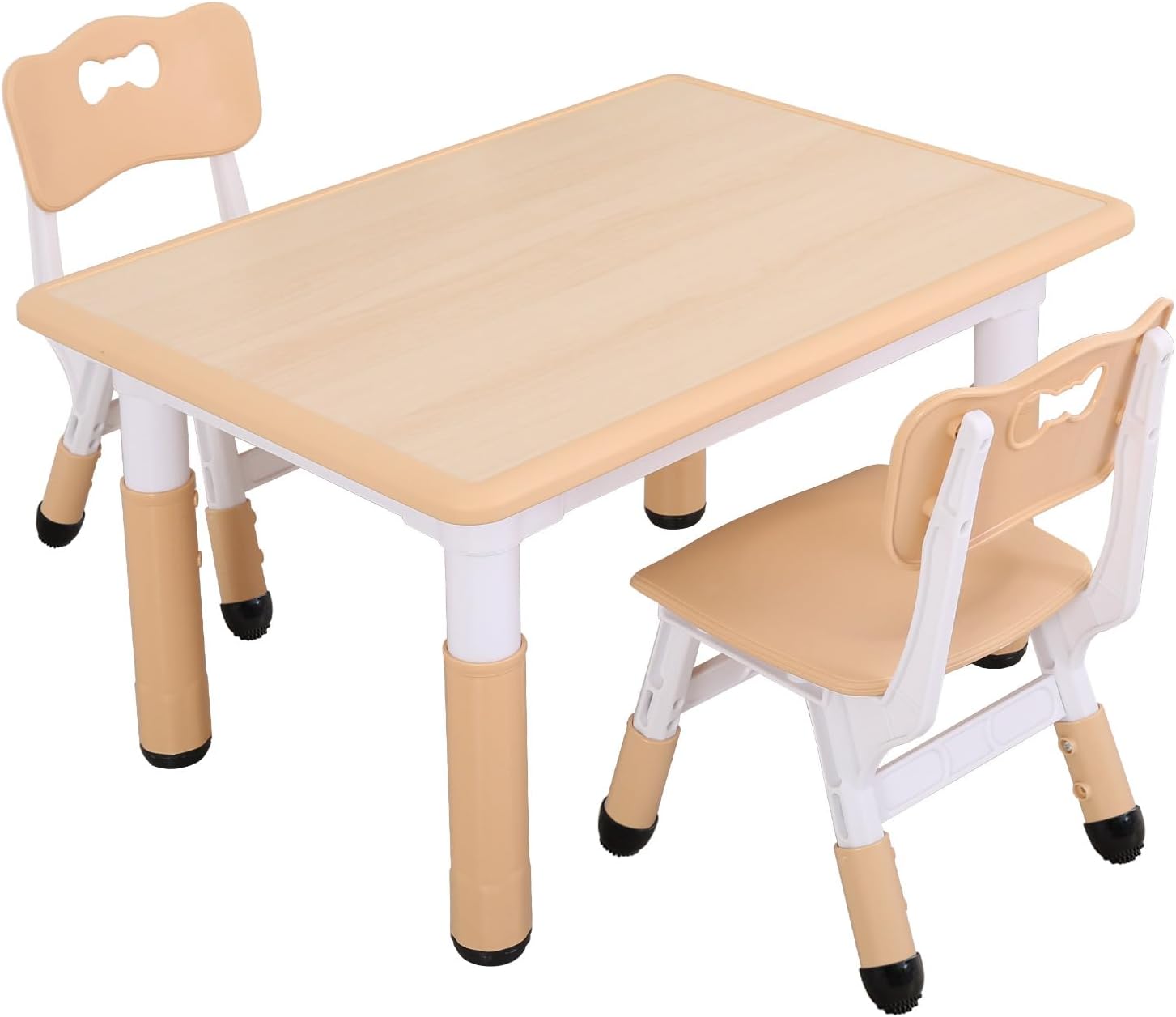 UNICOO Kids Table and Chairs Set, Height Adjustable Toddler Study Table and Chairs, Arts & Crafts Table, Suitable for Ages 2-10, Childrens Activity Table, Preschool Furniture (BY-60-MGY)
