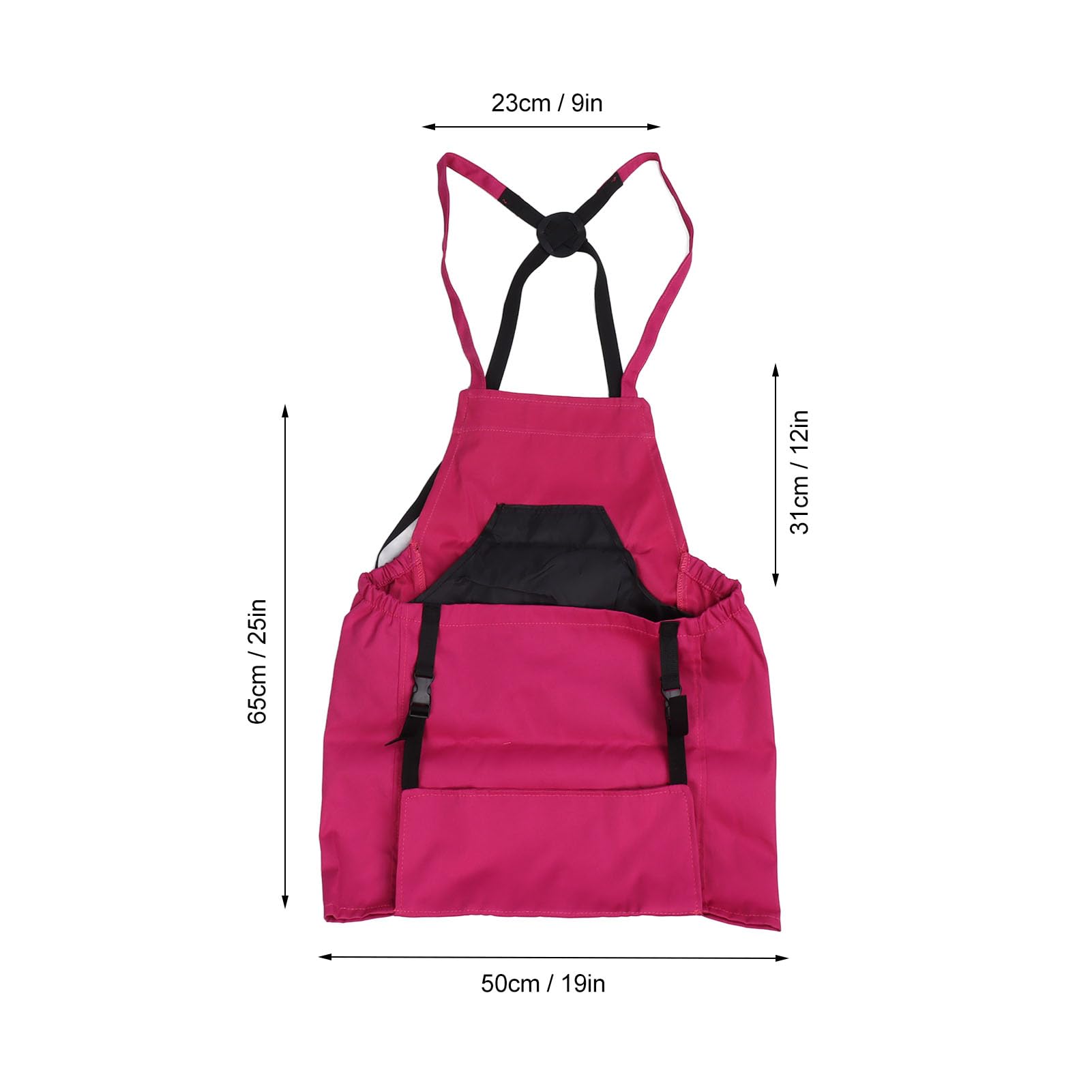 Tablier de Jardinage, Tablier de Cueillette de Fruits avec Pochette à Fermeture Rapide, Sacs de Cueillette de Légumes et de Fruits pour Hommes et Femmes, Cadeaux pour Jardiniers(Rose)