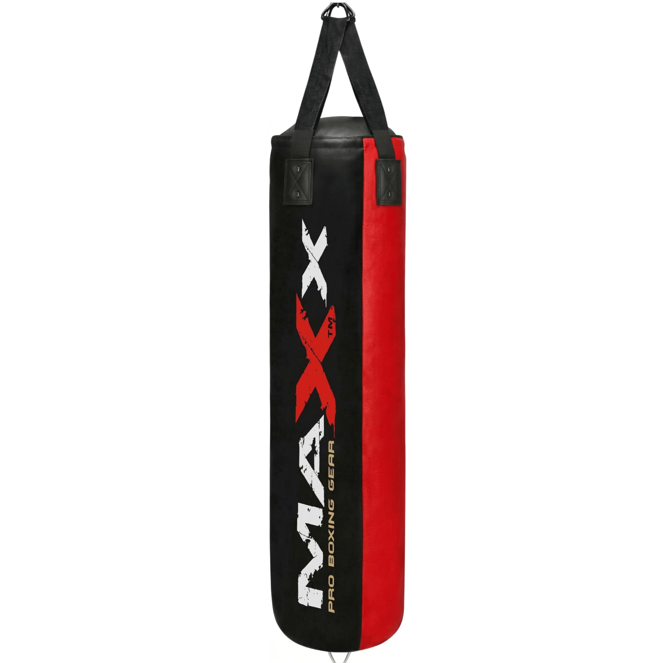 Maxx Black/Red Heavy Duty Punch Bags - Uppercut, Triple, Angle, Wrecking & More (3ft Bag, EMPTY BAG +CHAIN) โ image 1