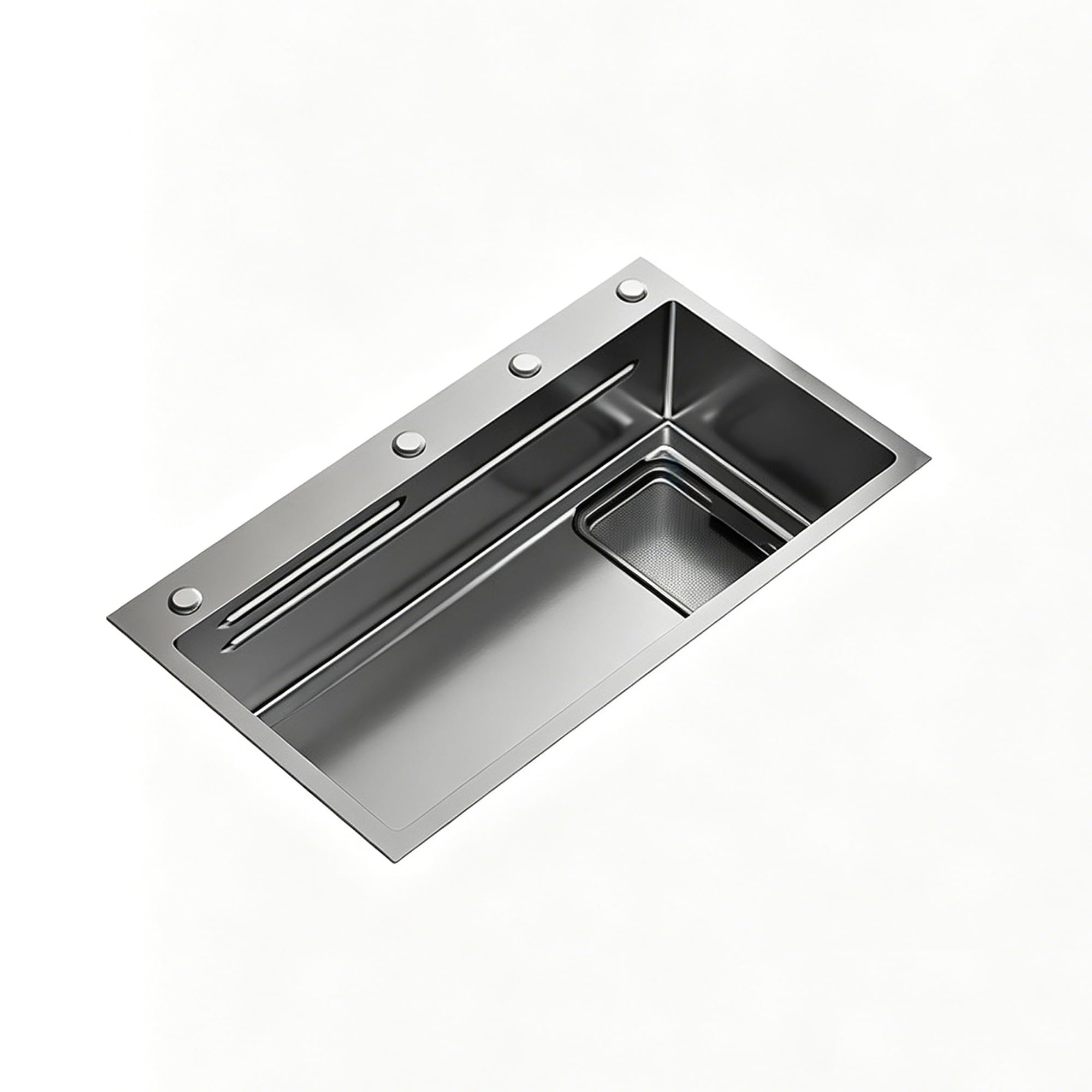 SC Kitchen Sink, Stainless Steel Single Sink with Drain Kit and Strainer, Suitable for Restaurants Cafes(A)