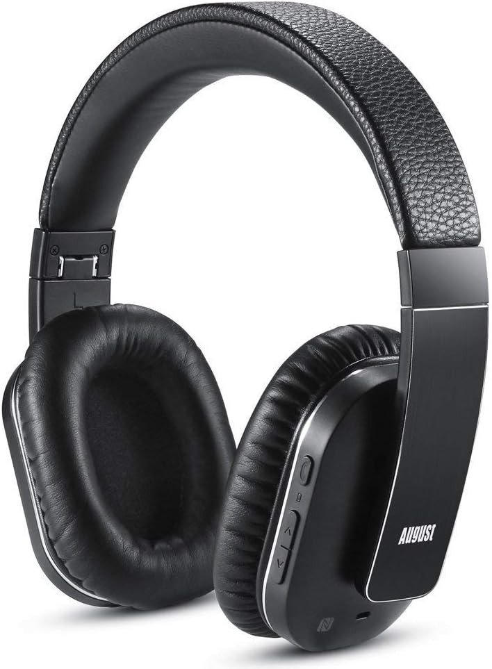 August EP750 Active Noise Cancelling Headset Bluetooth Over-Ear Stereo Headphones with Microphone and aPTX