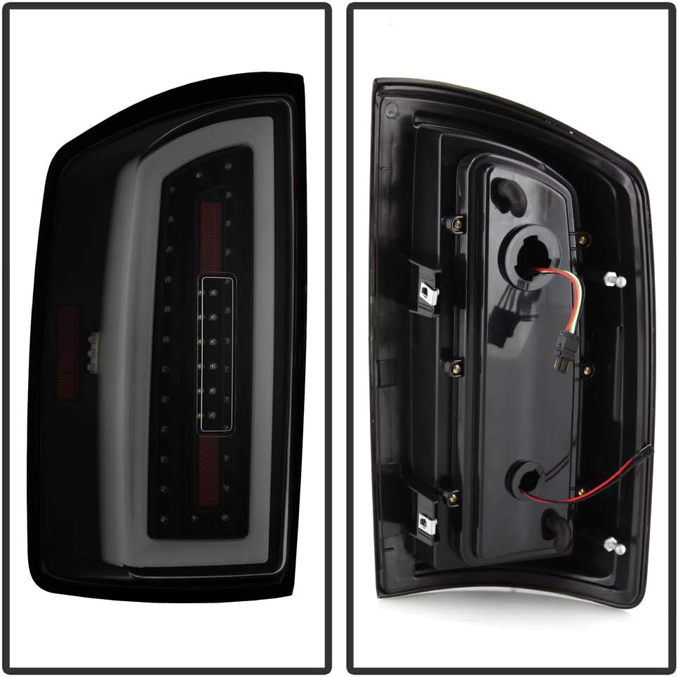 ACANII - For 2007-2008 Dodge Ram 1500 2500 3500 Full LED Tube Black Housing Smoke Lens Tail Lights Lamps Left+Right