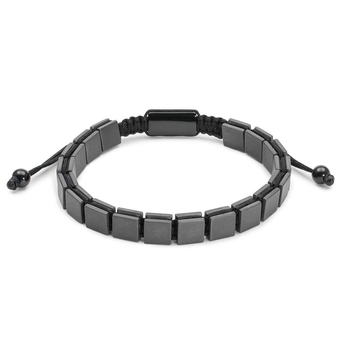 BLACK REEF - Hämatit Shamballa Armband – Handgefertigt, Verstellbar, Schutz & Energie – Unisex Makramee Armband mit echten Hämatit-Perlen – Schmuck für Damen & Herren, Geschenkidee
