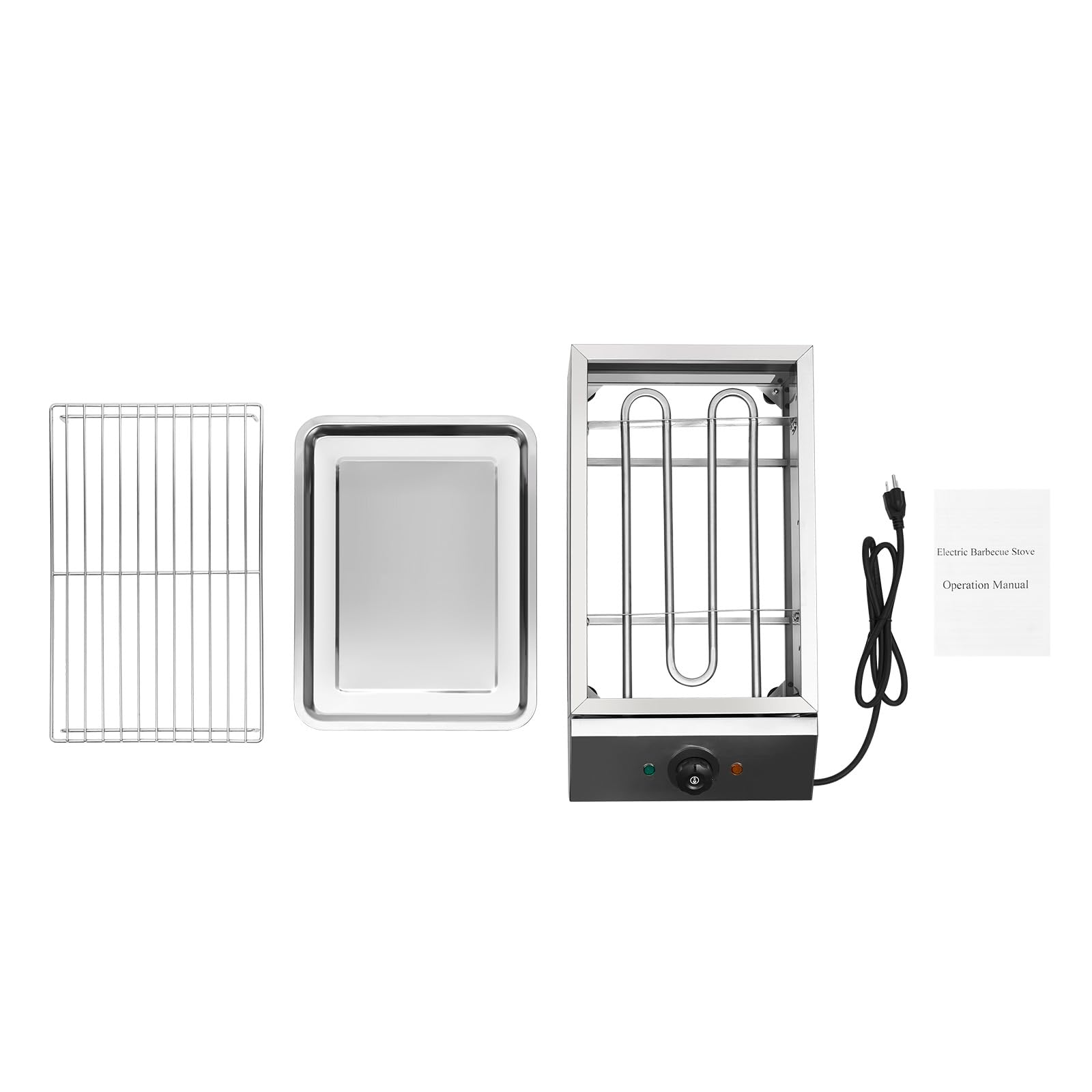 Smokeless Indoor BBQ Griddle, 1800W 110V Commercial Portable Electric Grill, Non-Stick Cooking Surface, Stainless Steel With Removable Griddle for Party, Restaurant, Camping (122-302)